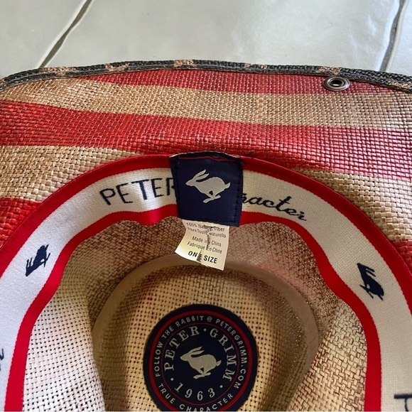 PETER GRIMM Ltd. Men's Justice American Flag Star Studded Straw Cowboy Hat - Picture 3 of 14